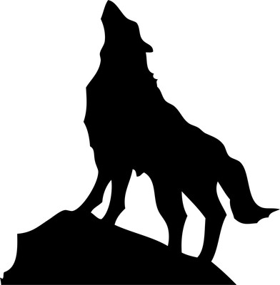 Aufkleber - Wolf - 2 Stück Auto Tattoo Folie Vinyl Auto KFZ schwarz 10 cm