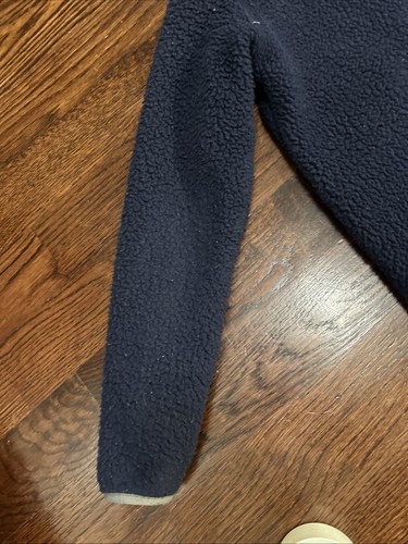 Hanna Andersson Fleece Sherpa Zip Up Jacket Size 150 12 Navy Blue Coat - Picture 10 of 16