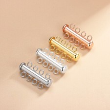 925 Sterling Silver 2 3 4 5 6 7 8 Multi-strand Tube Slide Clasp Connector A2823