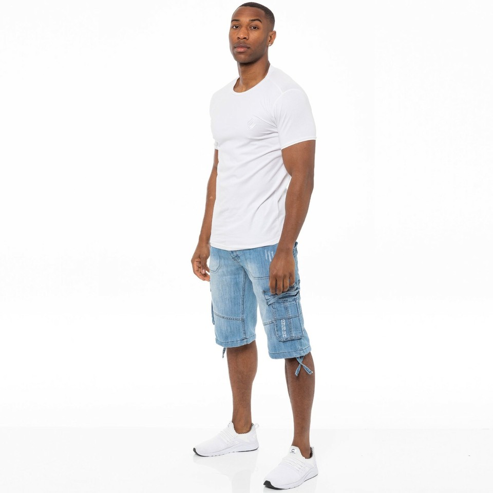 Enzo Cargo Shorts Mens Cotton Cargo Combat Work Stretch Elasticated Half Pants e