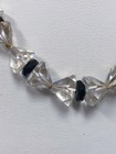 Vintage White Gold Filled Cut Crystal Black Jet Bead Necklace 17" — photo 4