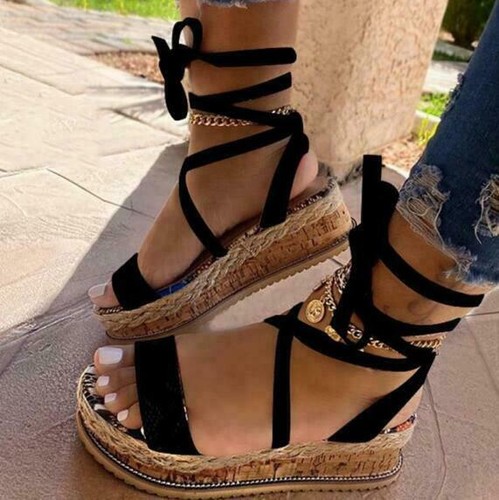 strappy wedge sandals low heel