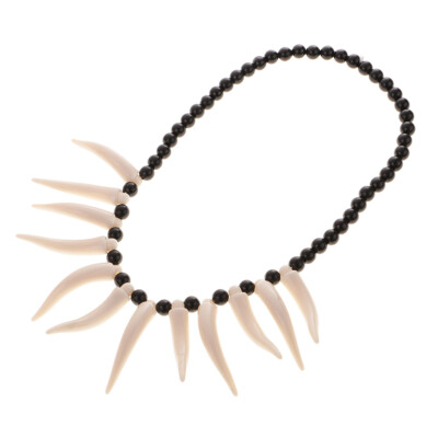 Künstliche Zahnhorn Halskette Perlen Tribal Zahnkette Fancy