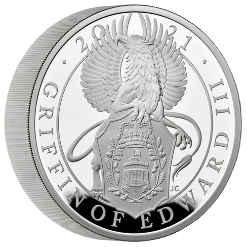 The Griffin of Edward III 2021 UK Ten-Ounce Silver Proof Coin - Picture 2 of 10