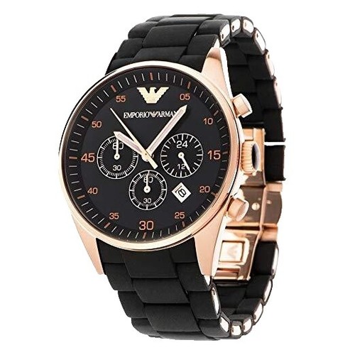時計 Emporio Armani archive leather watch Emporio Armani AR6076 Sportivo Silver Dial Leather Strap