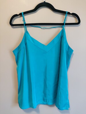 Express women's L camisole green color v-neck adjustable spaghetti straps 