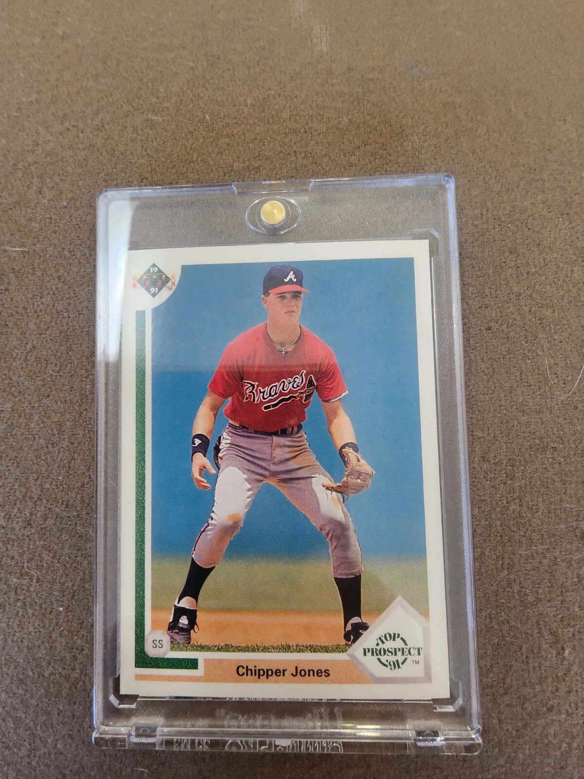 1991 Upper Deck CHIPPER JONES  TP, Rookie Card  MINT #55 in 35pt case