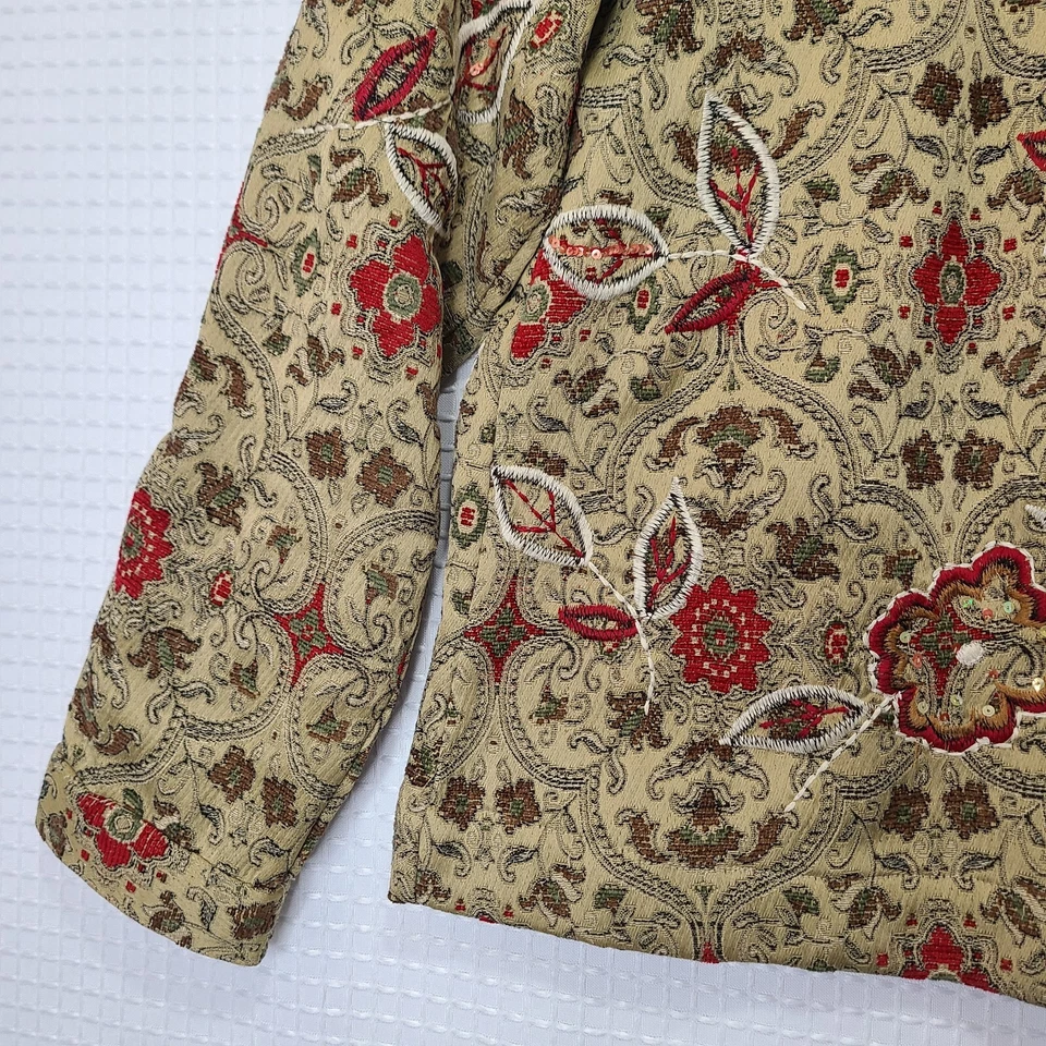 Chaqueta De Colección Usada en Excelente Condición Talla M Para Mujer Laura Ashley Beige Floral Paisley Cottage Core Foto 3 de 4