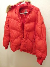 Raw Blue Nu Realms Red Coat 2xl Parka Red Zip Pockets 60 Percent Feather/down