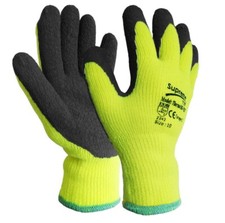 New Hi Vis / Viz Builders Winter Thermal Latex Work Gloves Gardening Safety Grip