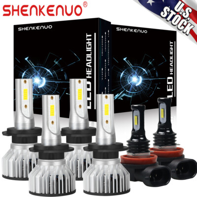 6pcs LED Headlight High-Low Beam+Fog Light Kit For Hyundai Tucson 2016 2017 2018
