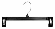 200 black plastic hanger 12" recycled skirt pants adult swivel bottom pinch 6012