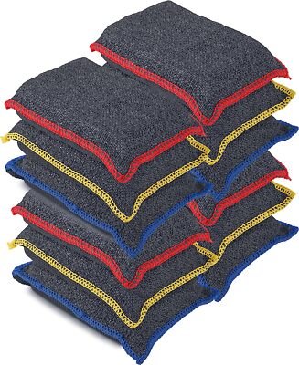 Superio Miracle Microfiber Sponge for Kitchen Onyx Grey 12 pc with colored edge