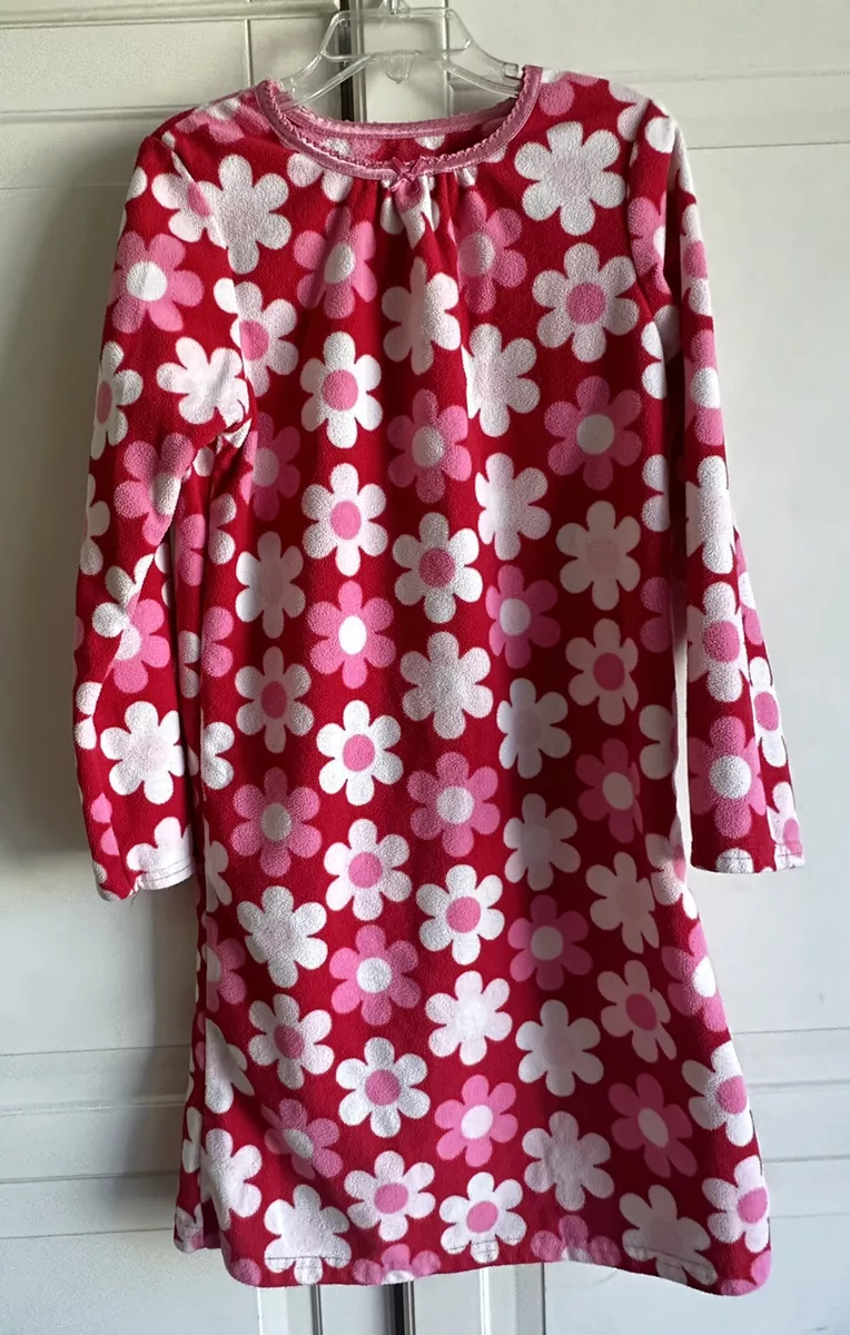 Carters Girls Medium Flower Ling Sleeve Fleece Nightgown eBay