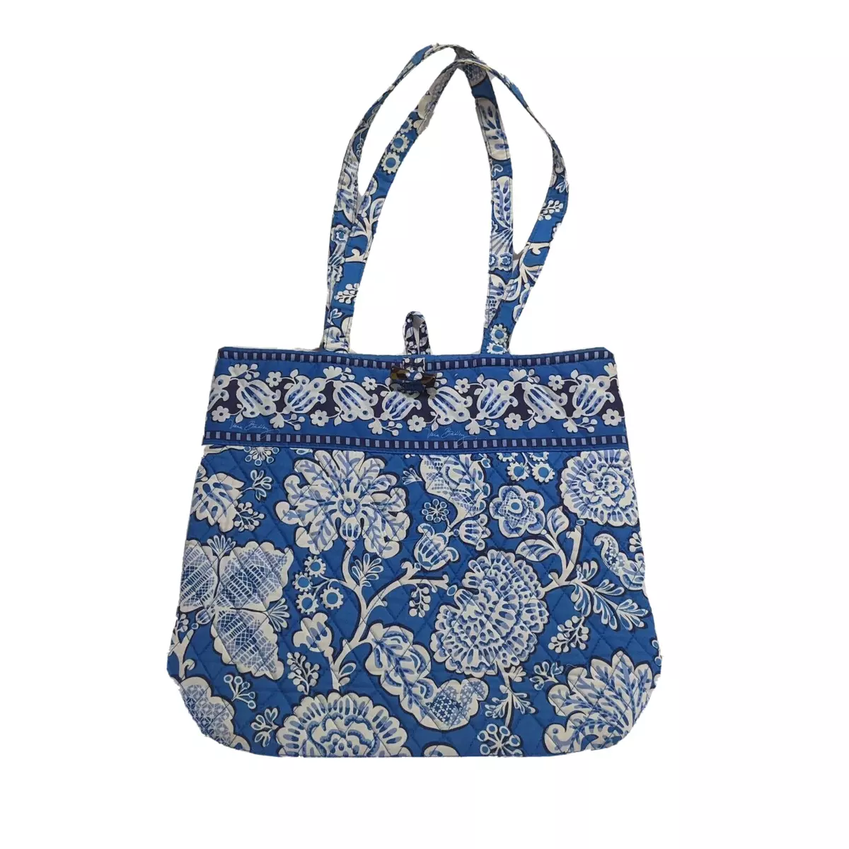 Vera Bradley Blue Lagoon Tote Blue White Cotton Handbag Bag