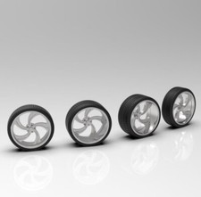 1:64 26  Outlaw Max Deep And Shallow wheels with tires. 3D Printed