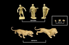 MARX Ben Hur Emperor Empress Lion Tiger colosseum clips 54mm plastic toy soldier