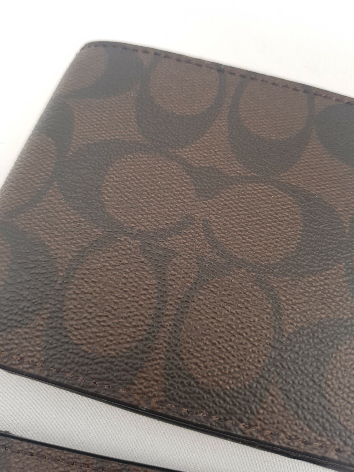 COACH  Men's Mahogany Brown Signature Wallet With ID Holder RRP £185 image 3