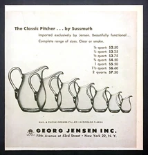 1952 Sussmuth Classic Pitcher 7 Sizes photo Georg Jensen vintage print ad