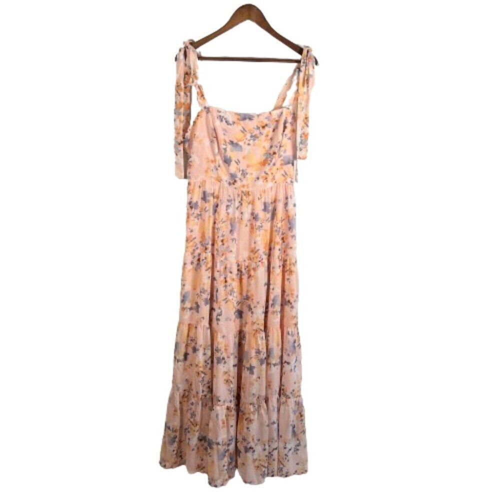 Lulu's Womens Tiered Maxi Dress Extra Large Floral Fairy Feminine Cottagecore