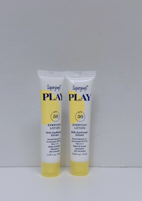 2 X Super Goop Everyday Lotion SPF 50 With Sunflower Extract 0.33 Oz Each