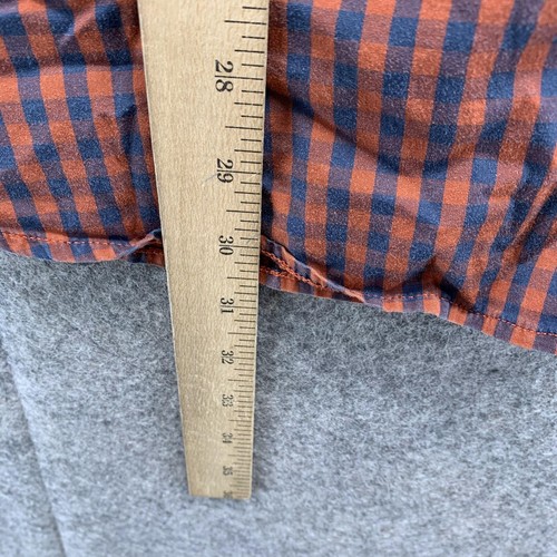 Lucky Brand Shirt Men Extra Large Orange Blue Casual Button Slim Stretch Check - Picture 7 of 11