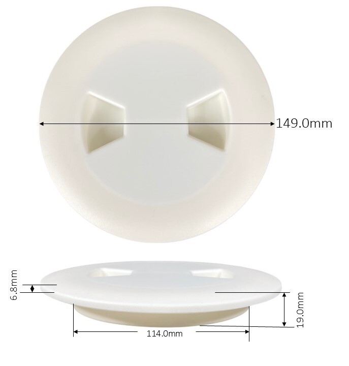 4" White Plastic Waterproof Deck Plate – Bayonet Type Inspection Hatch – Pactrade Marine