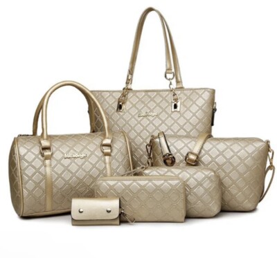 6 Piece Tote Bag Set-Golden