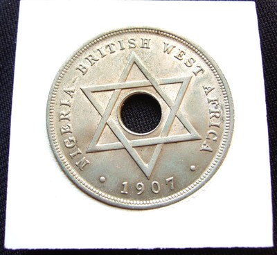 Nigeria, 1907, One Penny Münze. Top Exemplar mit Original Glanz. 