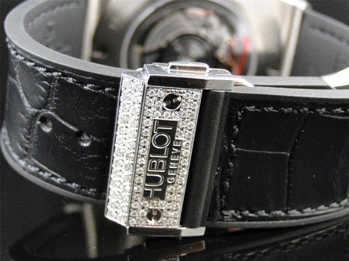 Mens New Custom Hublot Big Bang 44mm Leather Band Genuine Mens New Custom Hublot Big Bang 44mm Leather Band Genuine