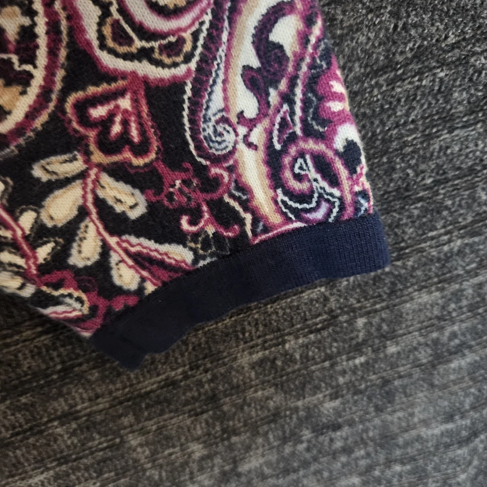 Cárdigan plumero Lands' End para mujer 2X estampado cachemira frente abierto 20W-22W Foto 4 de 4