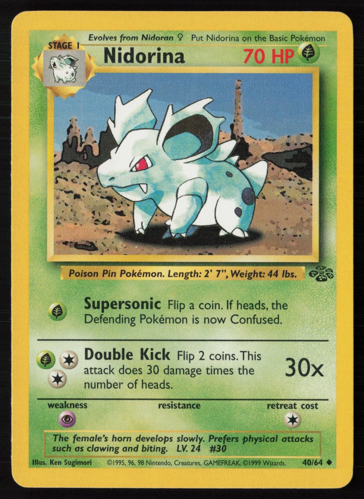 Nidorina 40/64 Jungle Pokemon Lightly Played