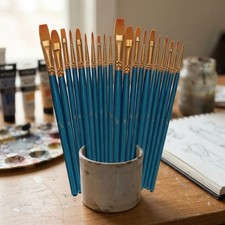 Professional Quality Paint Brushes Set 20 Pcs, Ideal for Acrylic Watercolor