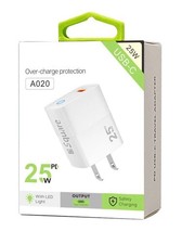 25W Quick Charger 3.0 USB-C Port Charging Wall Adapter White 