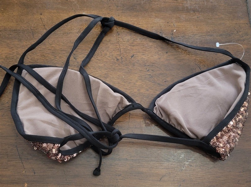 その他 z NWOT Calzedonia Colbey Sequin Copper Bikini Swim Top 122632 | eBay