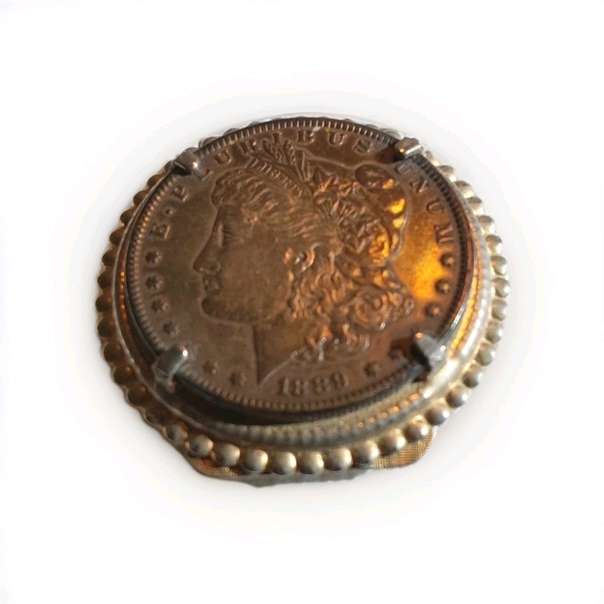 1889-P Morgan Silver Dollar Natural Rare Super Toned Obverse 6 COLORS Money Clip View 6