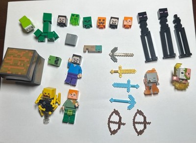 Mixed Lot of Minecraft Minifigures Lego & Other Characters Building Blocks MOC