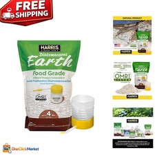 Natural 4lb Diatomaceous Earth Powder - Safe for Animals  Plants with Duster