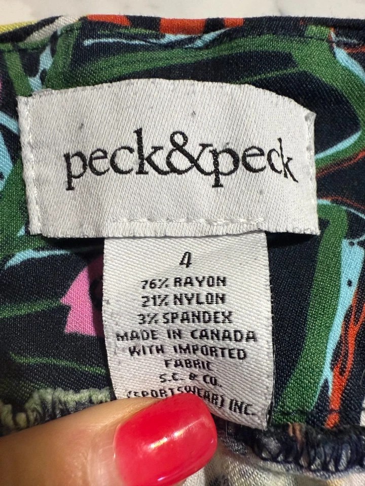 Pantalones al tobillo elásticos florales multicolores talla 4 peck & peck Foto 3 de 4