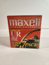 Maxell Audio Cassette Tapes UR90 Normal Bias 90 Minutes Pack of 7 - NEW SEALED