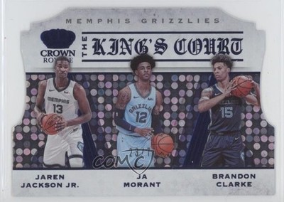 2019 Panini Crown Royale Blue 23/75 Brandon Clarke Ja Morant #24 Rookie RC 6fs