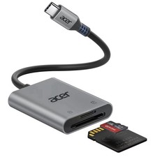 Acer USB-C SD Card Reader, Dual SD/MicroSD Slots for iPhone, iPad MacBook