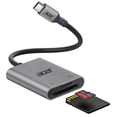 Acer USB-C SD Card Reader, Dual SD/MicroSD Slots for iPhone, iPad & MacBook