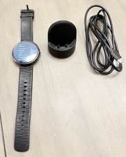 Motorola Moto 360 Sport 45mm Black Smart Watch With Charging Deck  Works 