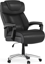 Ergonomic Hercules High-back Leather Office Chair With Adjustable Headrest Blac Ergonomic Hercules High-back Leather Office Chair With Adjustable Headrest Blac