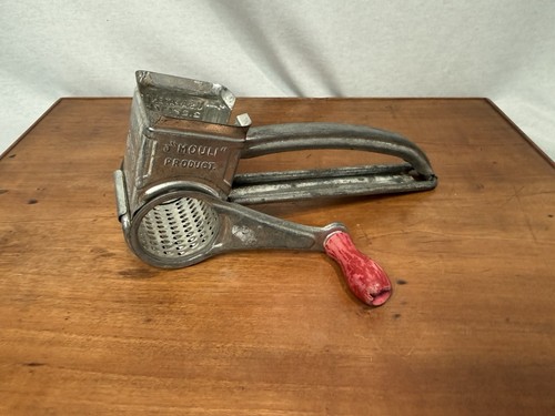 Vintage MOULI Cheese GRATER - Rotary Hand Crank - Wood Handle - Made in France