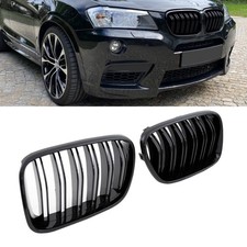 Doppelsteg KÜHLERGRILL SET Schwarz Glanz LACKIERT Sport passt für BMW X3 F25 10-