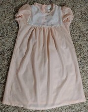 Vtg 2T Pink Polyester Nightgown
