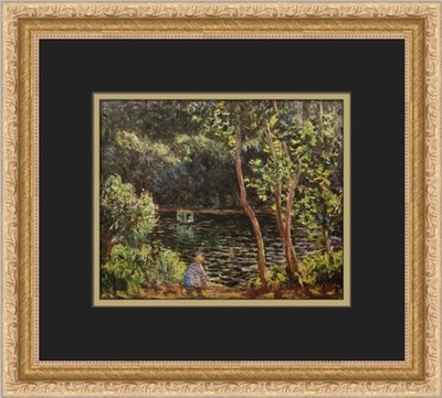 Claude Monet The Studio Boat Custom Framed Print