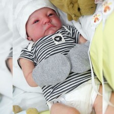 Lifelike Reborn Baby Dolls 19" Full Body Washable Realistic Awake Boy Great Gift
